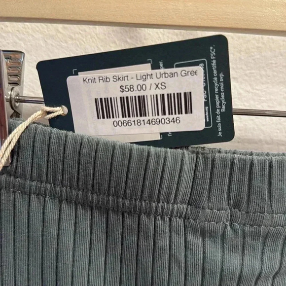 Tentree Knit Rib Skirt - Light Urban Green - Picture 5 of 5